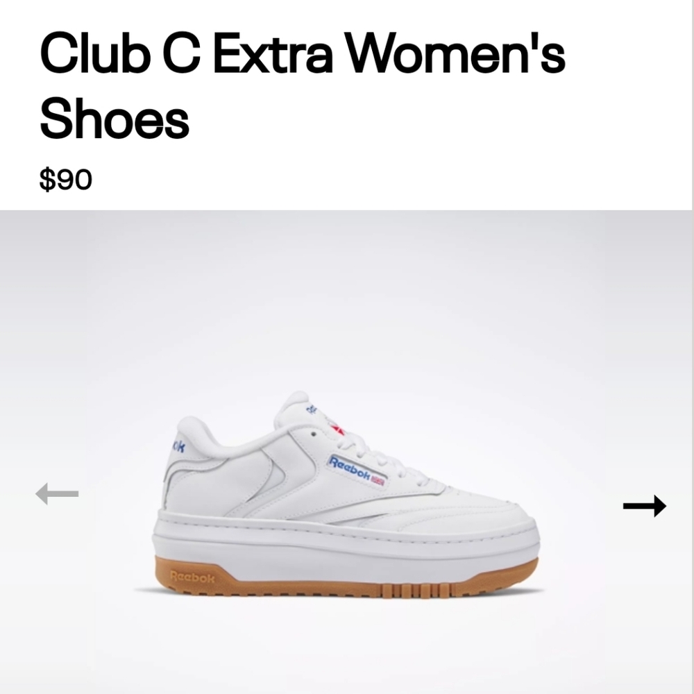 Reebok Club C Extra Platform Sneaker Size 7